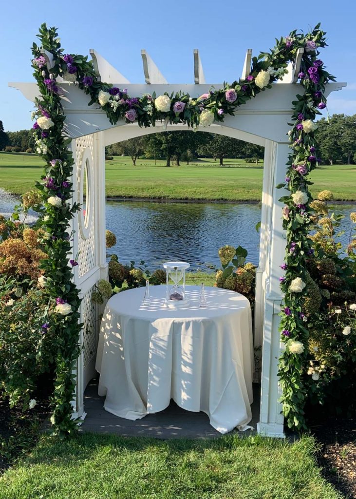 Wedding Ceremony Arch with floral garland