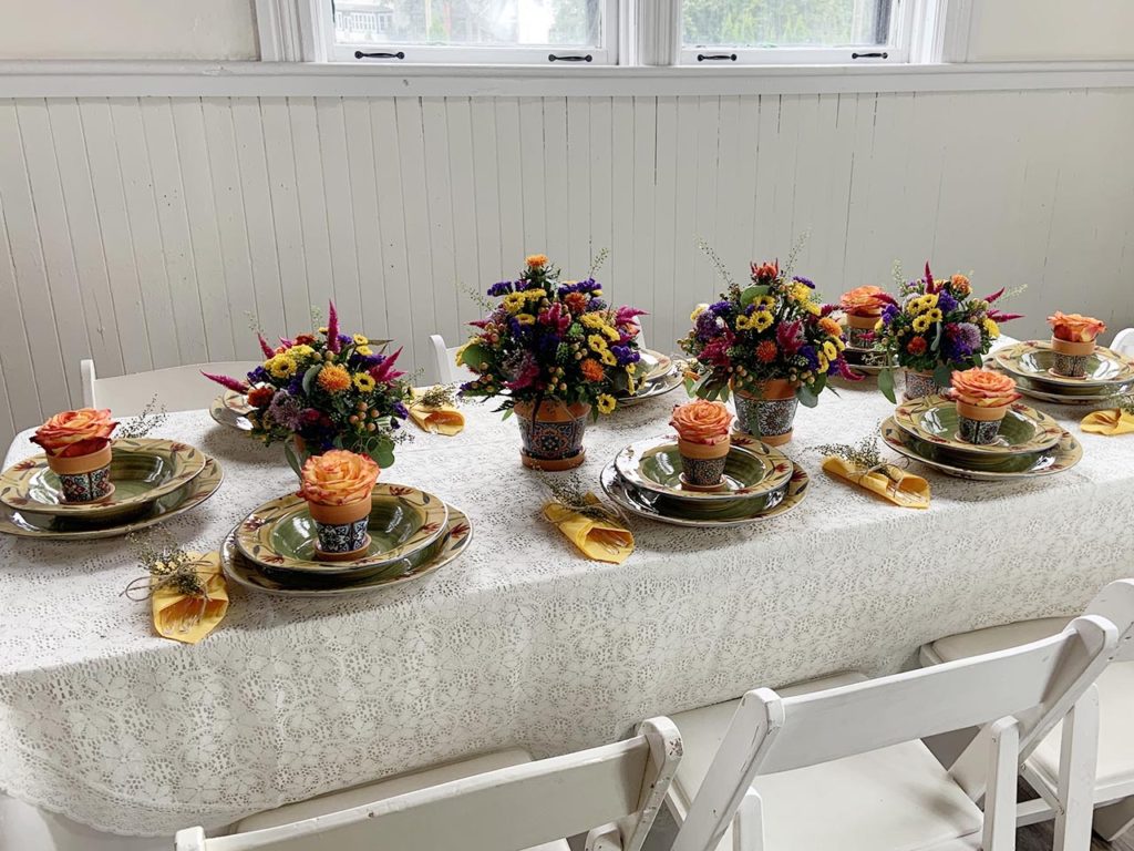 Event - Orange Roses Floral Table arrangement