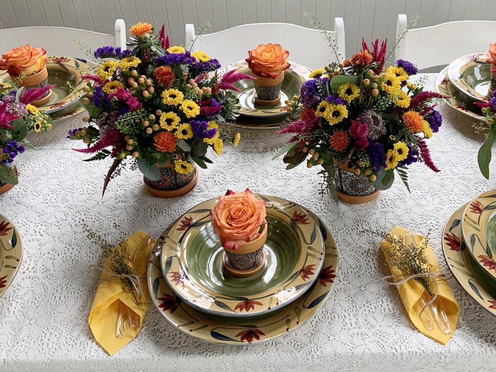 Event - Orange Roses Floral Table arrangement