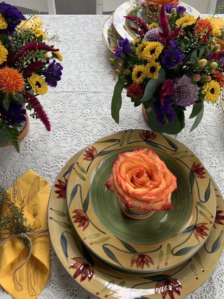 Event - Orange Roses Floral Table arrangement