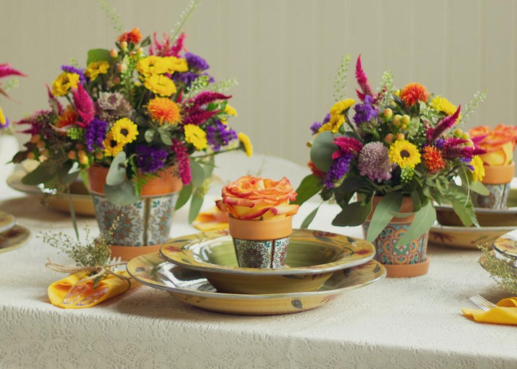 Event - Orange Roses Floral Table arrangement