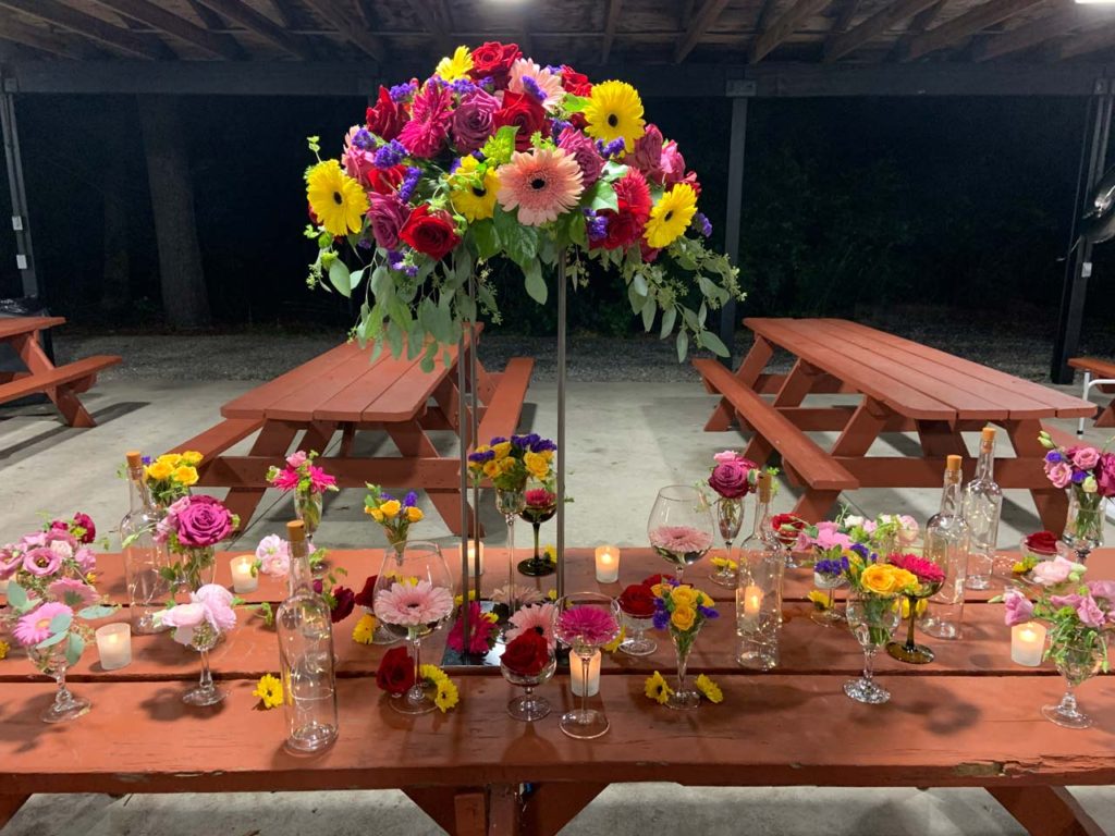 Event: Birthday Table Floral Arrangements