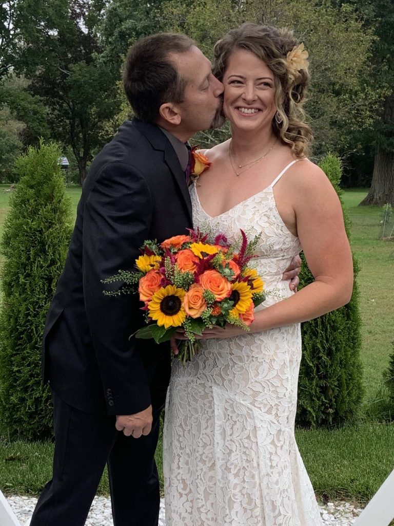 Wedding Bride & Groom Sunflower Rose Floral Boquet and Boutonniere