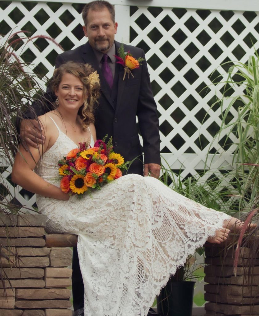 Wedding Bride & Groom Sunflower Rose Floral Boquet and Boutonniere