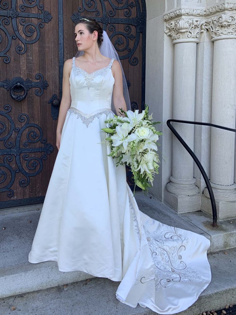 Weddings Brides White Rose bouquet with Lilies