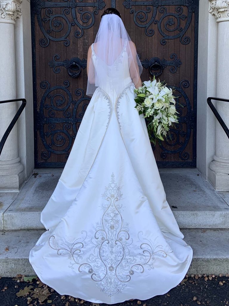 Weddings Brides White Rose bouquet with Lilies