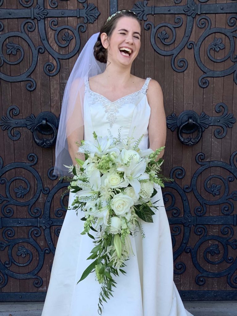 Weddings Brides White Rose bouquet with Lilies