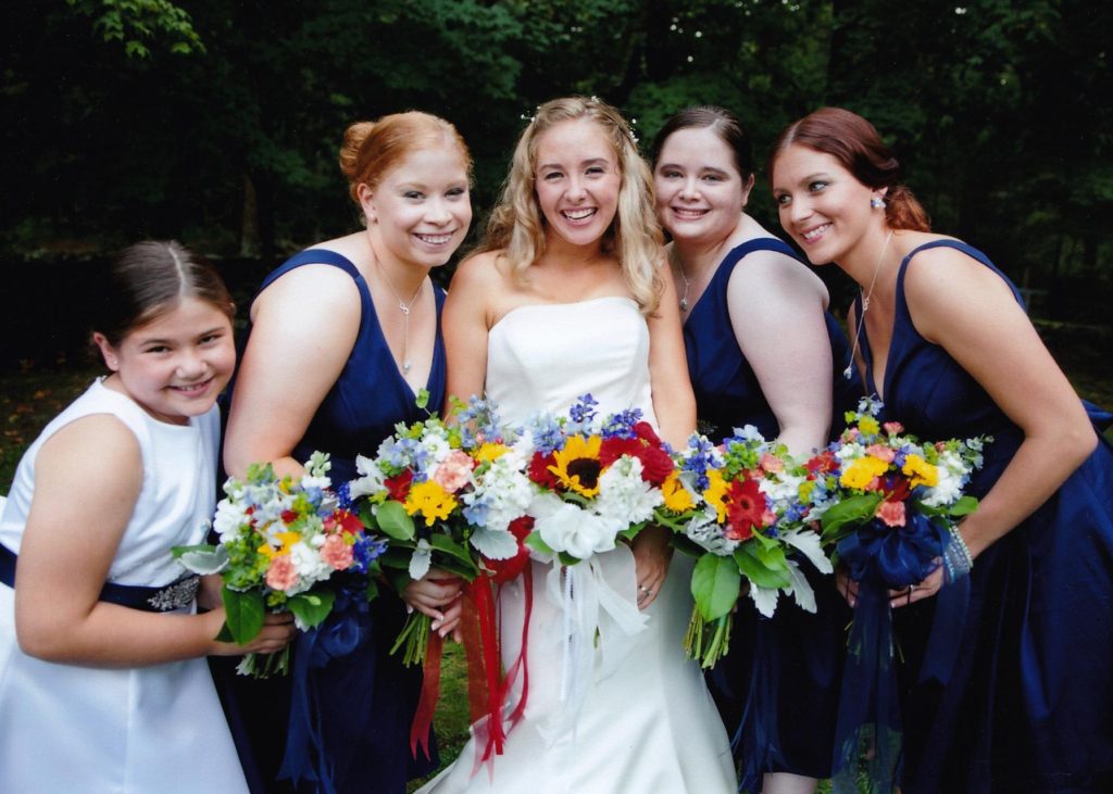 Wedding Bridal Party Bouquet - Bridesmaids with Flowergirl